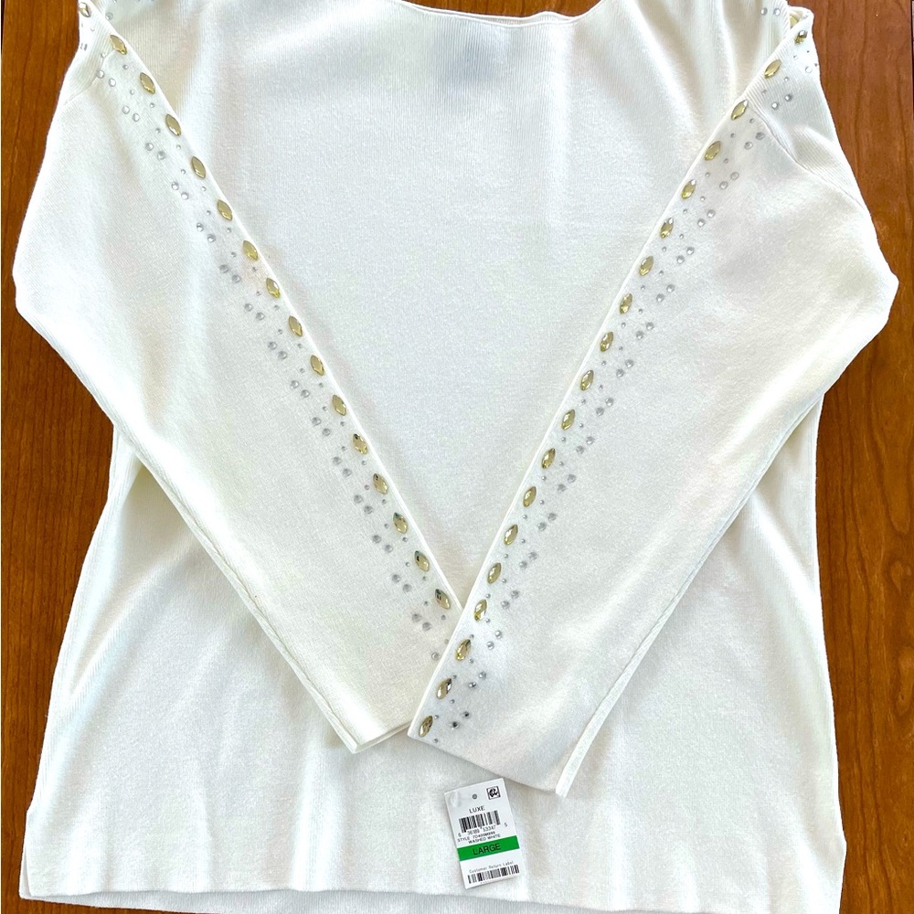 INC beaded sleeve sweater